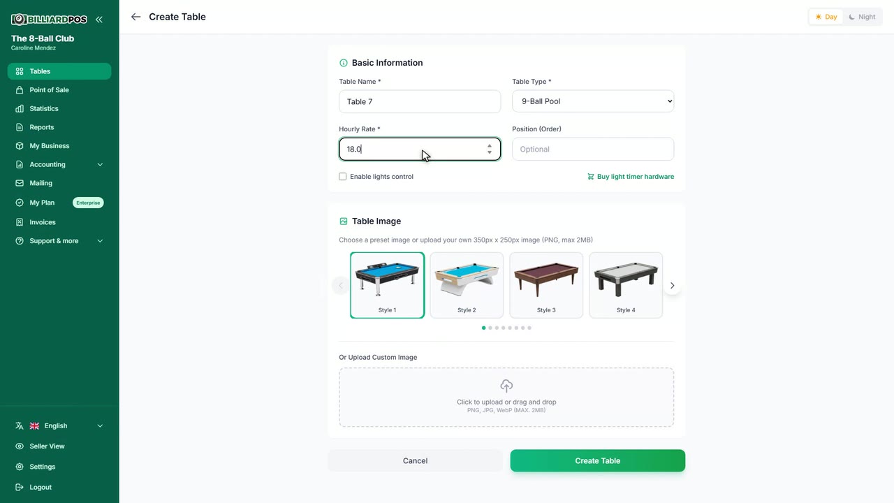 Create a table video thumbnail