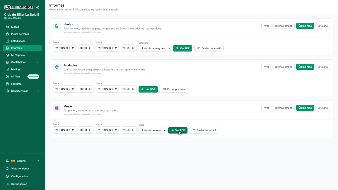 Miniatura del video de Informes de ventas en PDF
